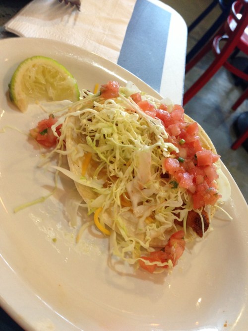 quick lunch at Wahoo's tacos in Manhattan Beach. Love their grilled Cajun fish tacos!